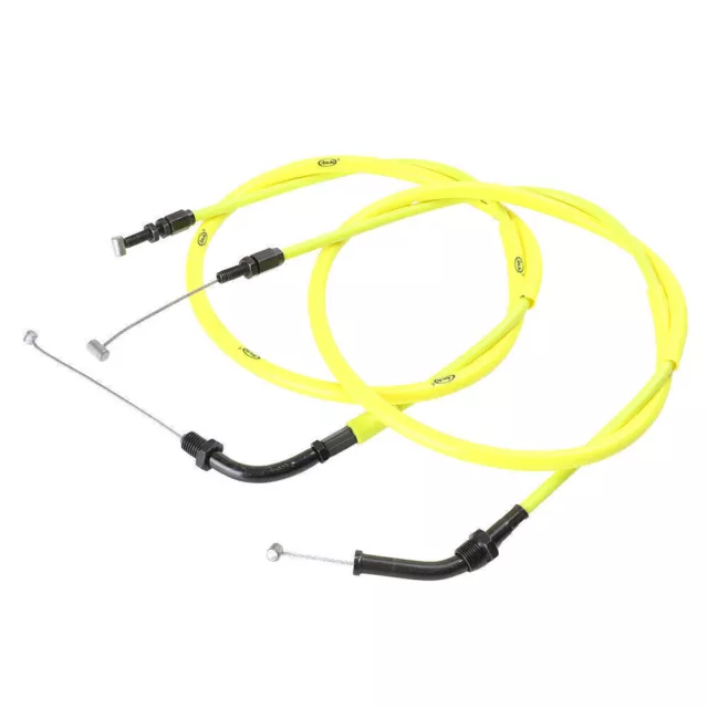 2x Yellow Motorcycle Throttle Cables for Honda 1999-2016 10 11 CB400VTEC 1/2/3/4