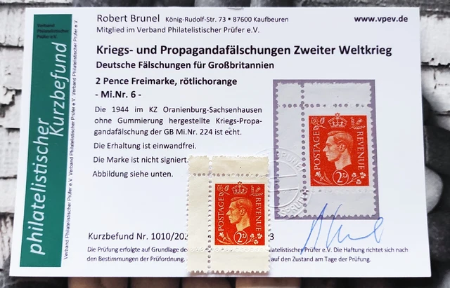 Deutsche Fälschungen für Großbritannien Aktueller Befund Brunel