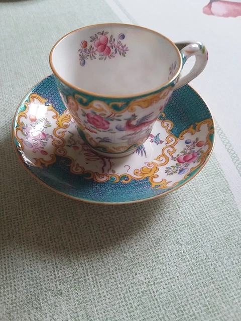 Belle tasse ancienne et soucoupe porcelaine Sarreguemines "MINTON ENGLISH"