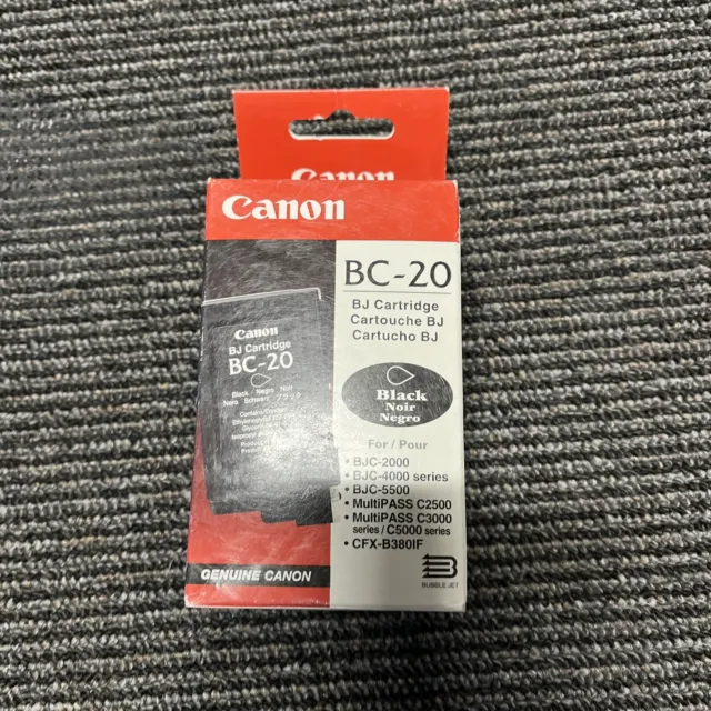 Genuine Canon BC-20 Black Ink BJ Printer Cartridge for BJC-2000/4000 /5500