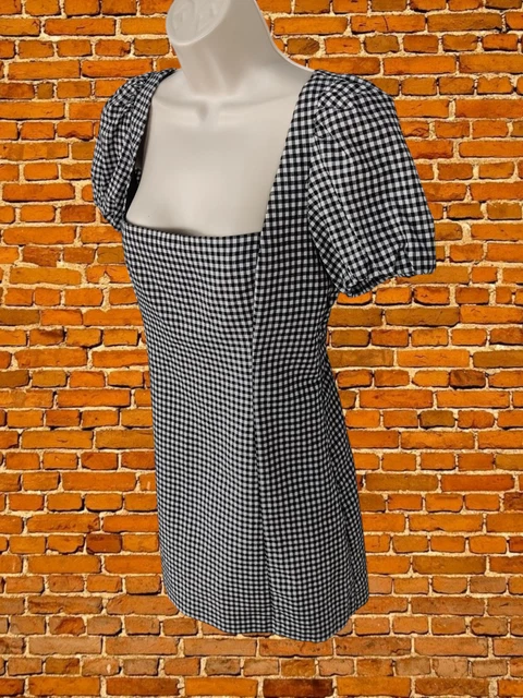 princess polly baby blue dress ZARA BLACK WHITE Gingham Check Dress With Cut-Out Shoulders Size Xs Uk 6 8  £35.00