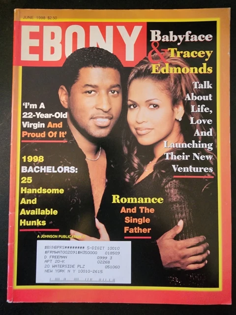EBONY MAGAZINE June 1998 Babyface & Tracey Edmonds 25 available bachelors