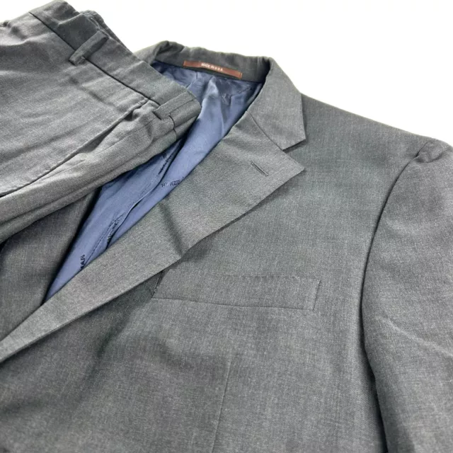 Hickey Freeman Recent Label Men's 100% Wool Suit Gray • USA • 44R | 36x30