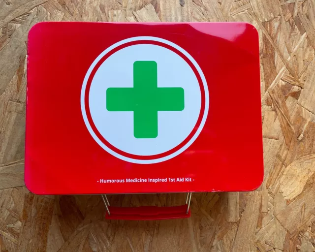 Empty Metal Box for First Aid Emergency Kit or Money Box 9" x 6.5" x 3.5"