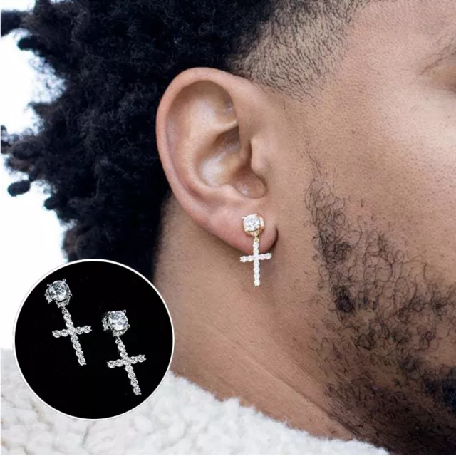 Bijoux Croix À La Mode Pour Hommes/Femmes Argent Or Boucle D'oreille Goutte R