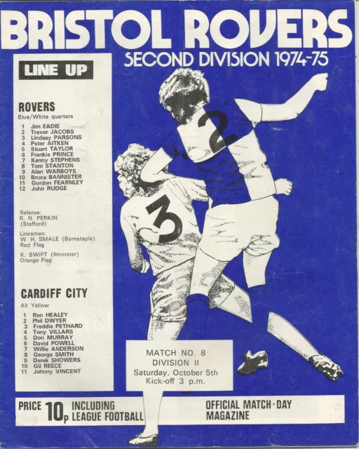 Bristol Rovers v Cardiff City - Div 2 - 5/10/1974 - Football Programme