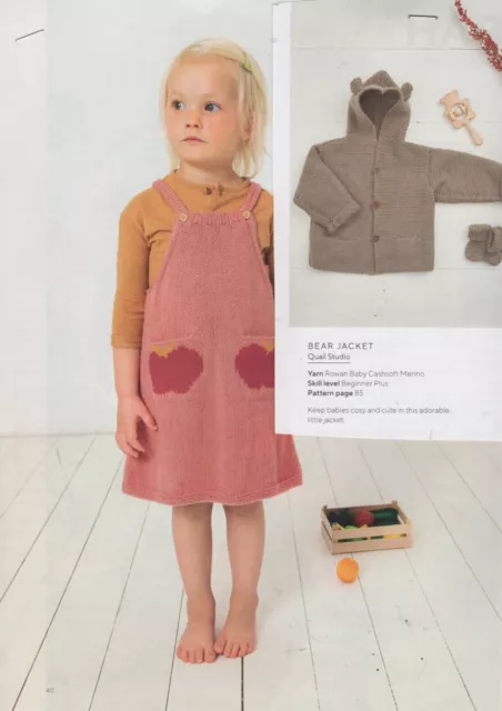 Kids Knitting Patterns Pretty Pinafore Dress Apple Pockets - Bear Hooded Jacket