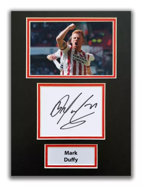 Mark Duffy Hand Signed A4 Mounted Photo Display - Sheffield United Autograph