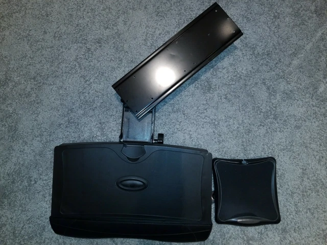 Office Depot HeavyDuty Under Desk Keyboard Tray w/Storage Compartment &Mouse Pad