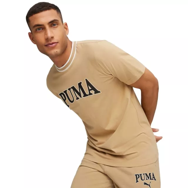 T-Shirt Tshirt Puma Squad Graphic Tee Uomo Beige 678967 83 Maniche Corte