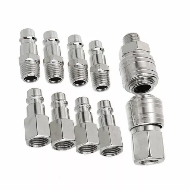 10pcs EURO Air Line Hose Compressor Fitting Connector Quick Release Set 1/4" BSP