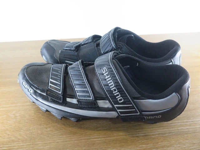 BLACK/SILVER SHIMANO SH-M121G SPD CYCLING SHOES (no cleats!)  MEN UK SIZE 11 2