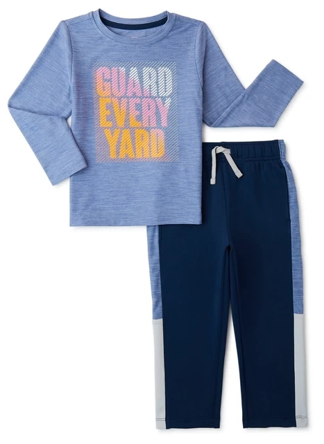 Boys 4T 2 Pc Blue Athletic Outfit: LS Top & Sweatpants By Athletic Works NWT
