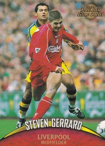 STEVEN GERRARD (LIVERPOOL FC), RARE FOOTBALL ROOKIE CARD SUPERFOOT