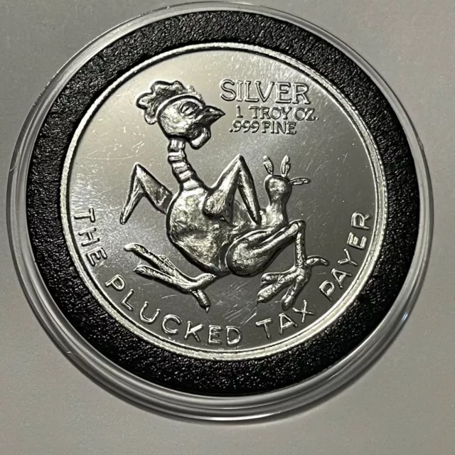 THE PLUCKED TAX Payer Rare Collector Coin 1 Troy Oz .999 Fine Silver Round  Medal $58.00 - PicClick