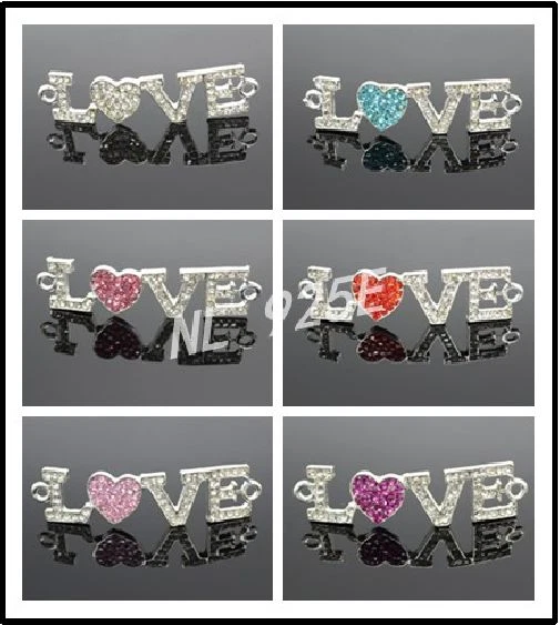 Uk New Rhineston  Love Heart Beads Used To Make Shamballa Style Bracelets