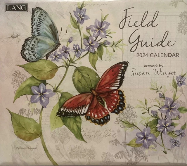 LANG 2024 FIELD Guide Wall Calendar 12” x 24”With Artwork By Susan
