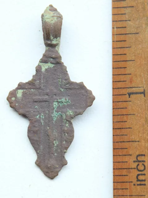 Ancient Old Believer Bronze Leaf Cross Female (M22-05)