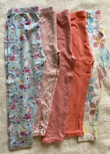 Girls Leggings Bundle Age 3-4 Tu George Matalan Nutmeg 5pk