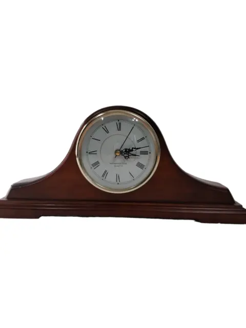 Vintage Westminster Chime Quartz Wood Mantel Napoleon HatStyle Table Clock Works