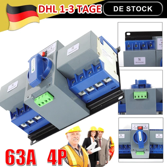 Automatischer Umschalter 4P Dual Netzteil Transfer Switch Transferschalter 63A