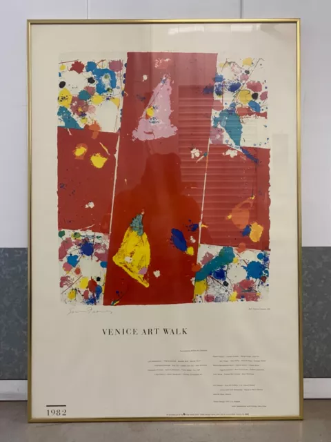 🔥 RARE Vintage Modern Venice Art Walk Signed Exhibition Poster, SAM FRANCIS '82