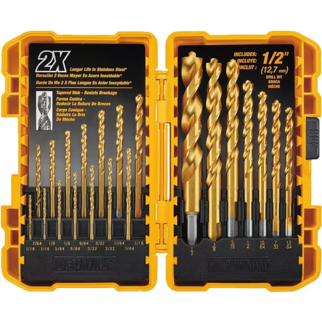 DeWalt 21 Piece Titanium Pilot Point Drill Bit Set