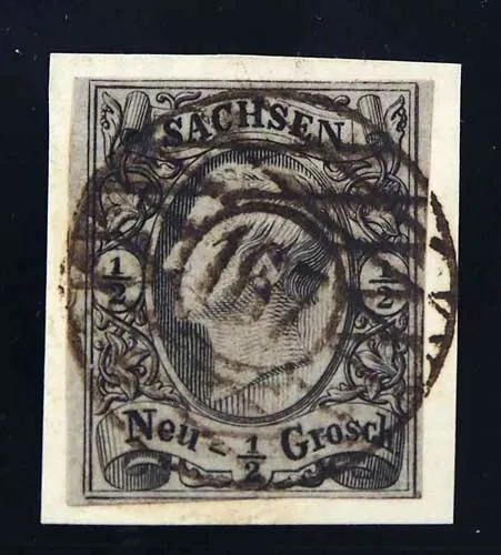 1855 Sachsen Nummernstpl.; "167" Schlettau, 1/2 Ngr. BrfSt, MiNr. 8I