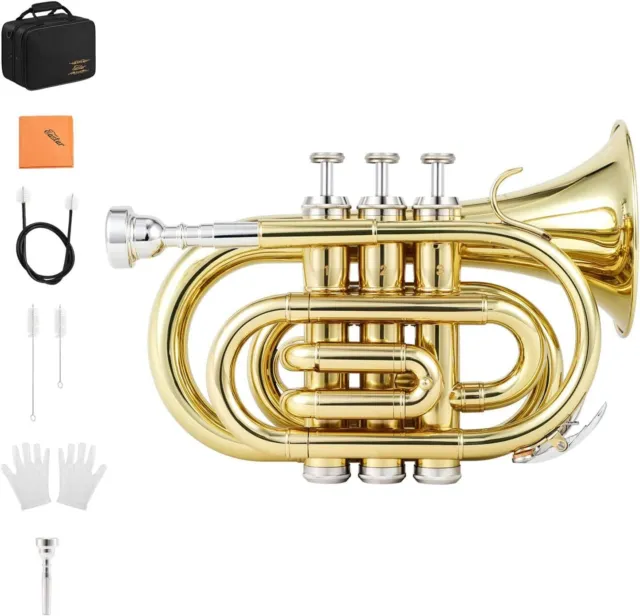 Eastar Pocket Trumpet Bb Mini Trumpet SCHOOL BAND STUDENT / INTERMEDIATE / PRO