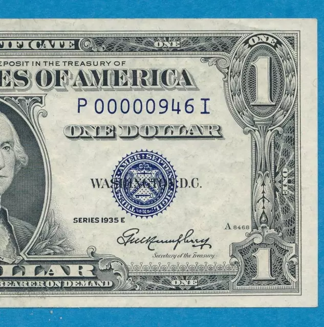 $1.00 1935-E  Low #946  Silver Certificate Choice New