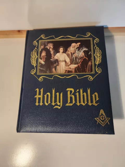 Holy Bible Freemason Masonic Master Reference Red Letter Edition Heirloom Blue