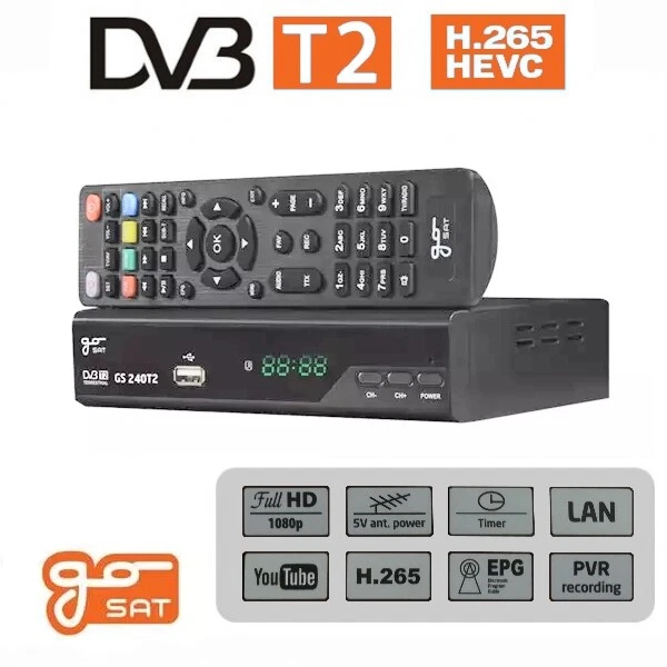 DECODER RECEIVER DIGITAL Terrestrial TV DVBT2 DVB-T2 H.265 IN Italian £ ...