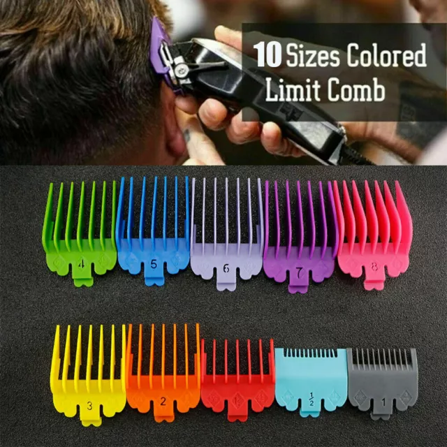 10pcs Hair Clipper Limit Comb Guide Trimmer Guards Attachment Barber