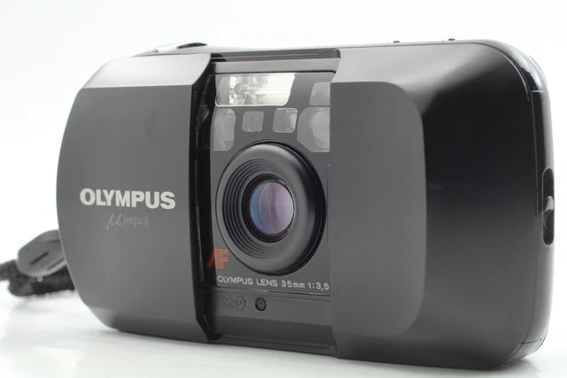 [Near MINT] Olympus mju μ Stylus 35mm f3.5 Black Point & Shoot Film Camera JAPAN
