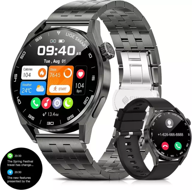 OROLOGIO SMARTWATCH UOMO Chiamata E Risposta, 1,39'' Fitness Smartwatch Con  Noti EUR 96,88 - PicClick IT