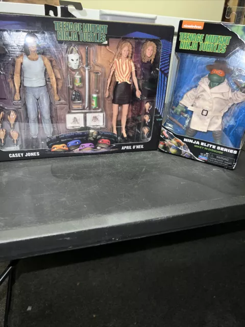 NECA Teenage Mutant Ninja Turtles Casey Jones & Raphael Figures + Mikey