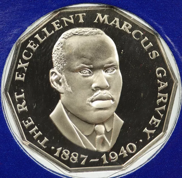 1976 JAMAICA Excellent Marcus Garvey OLD VINTAGE Proof 50 Cents Coin i120279