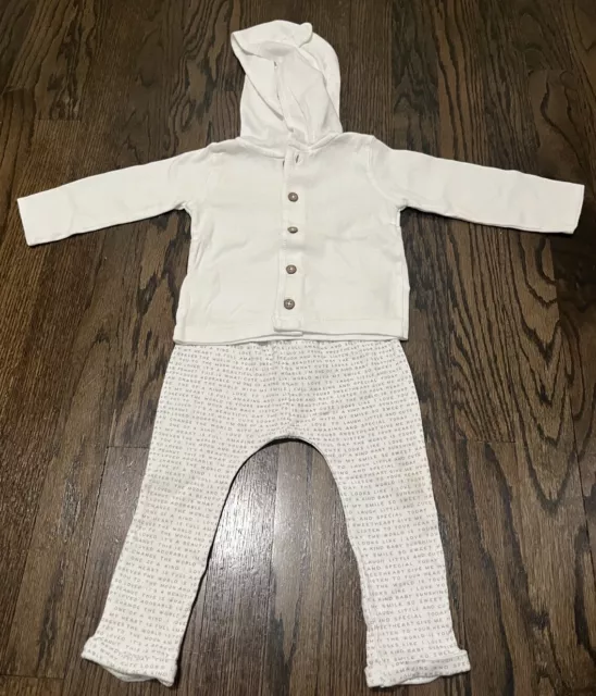 Carter’s Long Sleeve & Pant 12 Months Set W/ Love & Cute Words On Pants In Gray