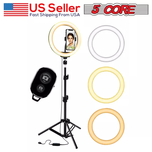 5Core LED Ring Light Tripod Stand 8" 10" 12 inch Tik Tok Selfie Makeup Recording