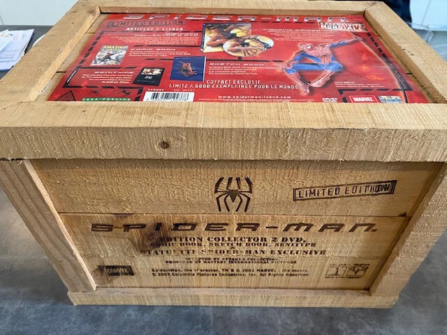 Coffret bois - Spider-Man - Fig à restaurer + DVD NEUF-5000 ex monde