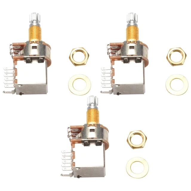 3Xplined Dpdt Pot Shaft 25mm Electric Guitar Tone Volume Parts Guitar Parts G1J1