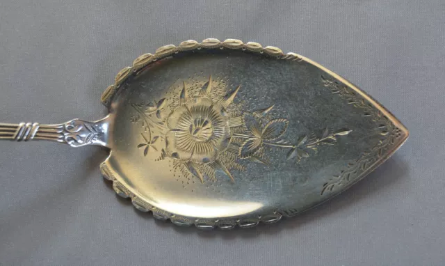 AMERICAN VICTORIAN AESTHETIC STERLING PIE SERVER BRIGHT CUT C 1870s 2