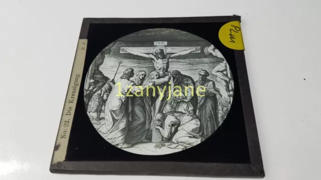 PLM Glass Magic Lantern Slide Photo NO. 22 DIE KREUZIGUNG