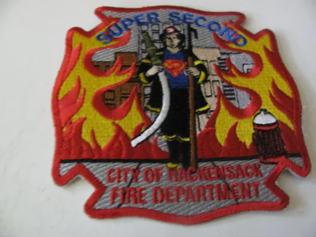 Hackensack New Jersey Nj Fire Dept Obsolete Defunct Iron On 4" Patch Nos Free Sh