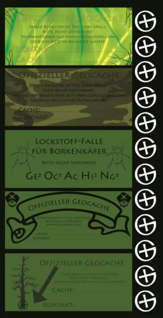 2x Geocache Filmdosen Geocaching Aufkleber Dosenaufkleber Finderhinweis Sticker