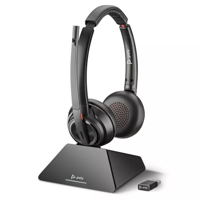 Poly Savi 8220 UC S8220-M C D200-M Stereo USB Computer Headset - Teams certified