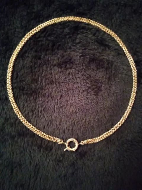 Collier doré or fin 18K fermoir bouée marin 40 cm