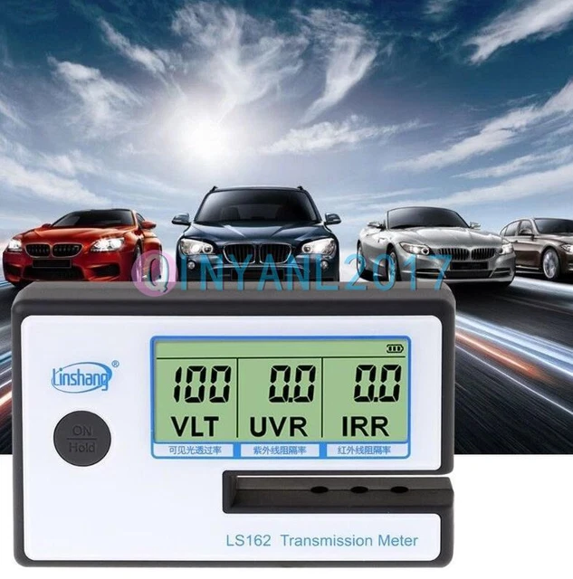 Window Tint Meter Solar Film Transmission Meter Tester IR UV VLT Rejection LS162