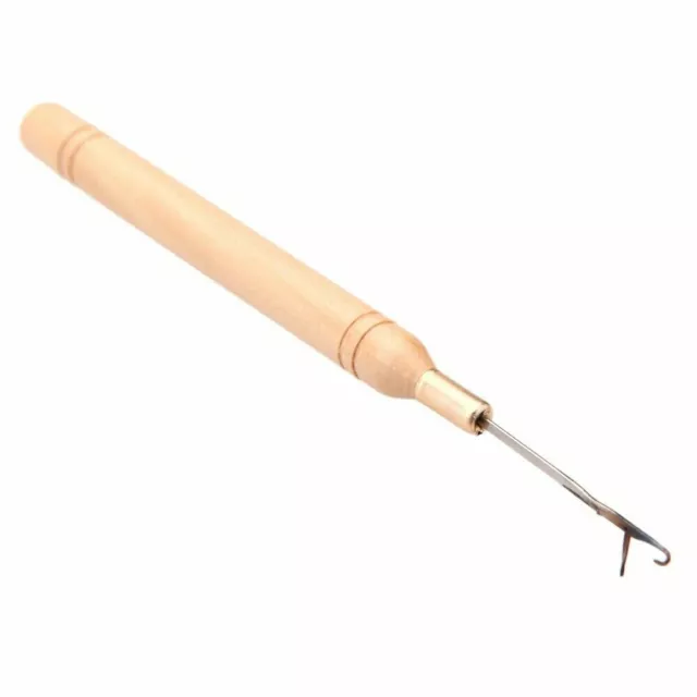 Needle Pulling Loop Hook Tool Thread Wood Nano Micro Ring Bead Hair Extension  U