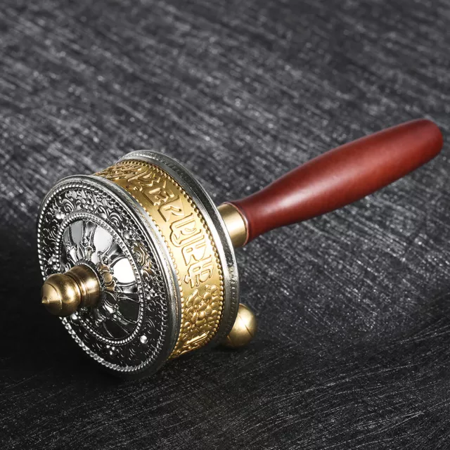 Tibetan Prayer Wheel Tibetan Buddhist Hand Turn Praying Instrument  W2R9